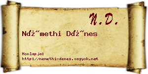 Némethi Dénes névjegykártya