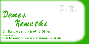 denes nemethi business card